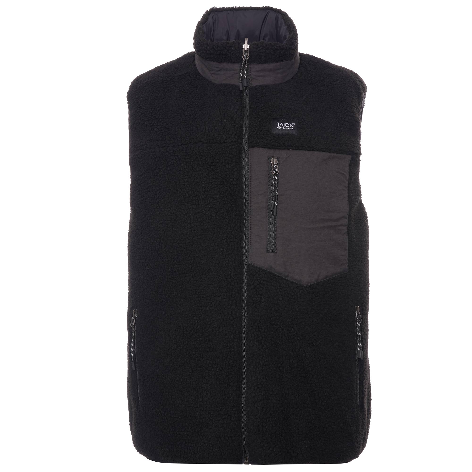 Taion Reversible Fleece Down Gilet - Black