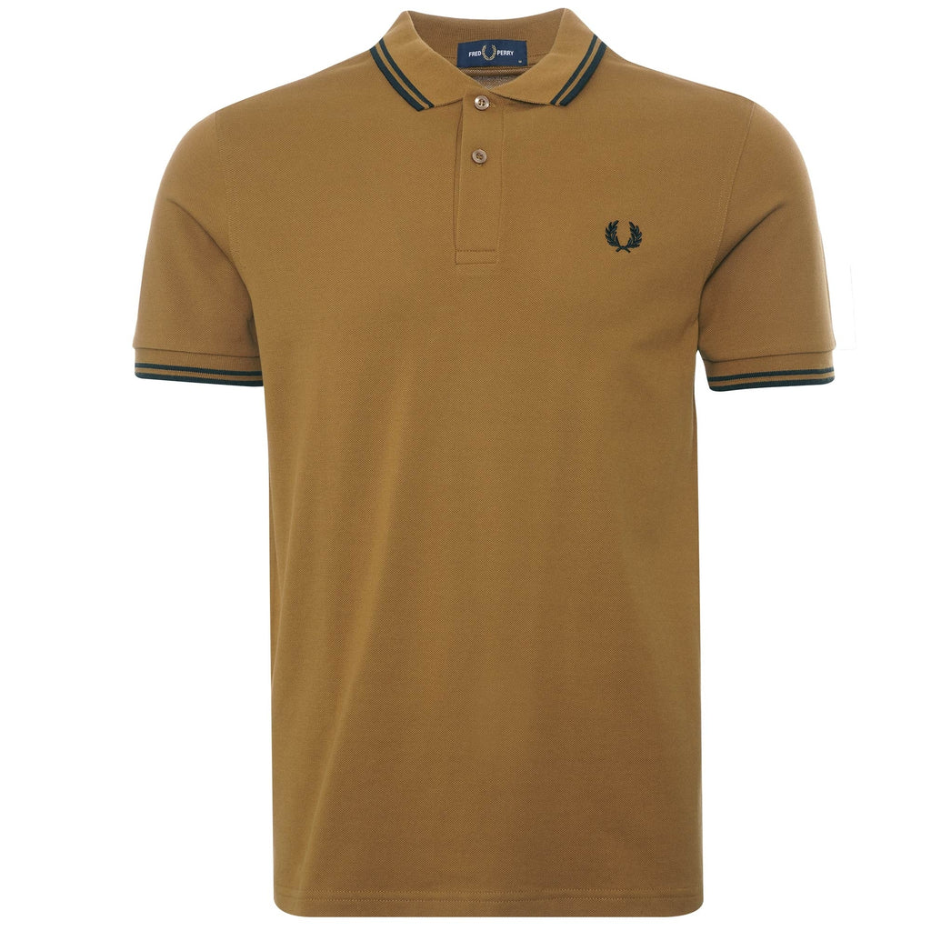 Fred Perry M3600 Twin Tipped Polo - Dark Caramel