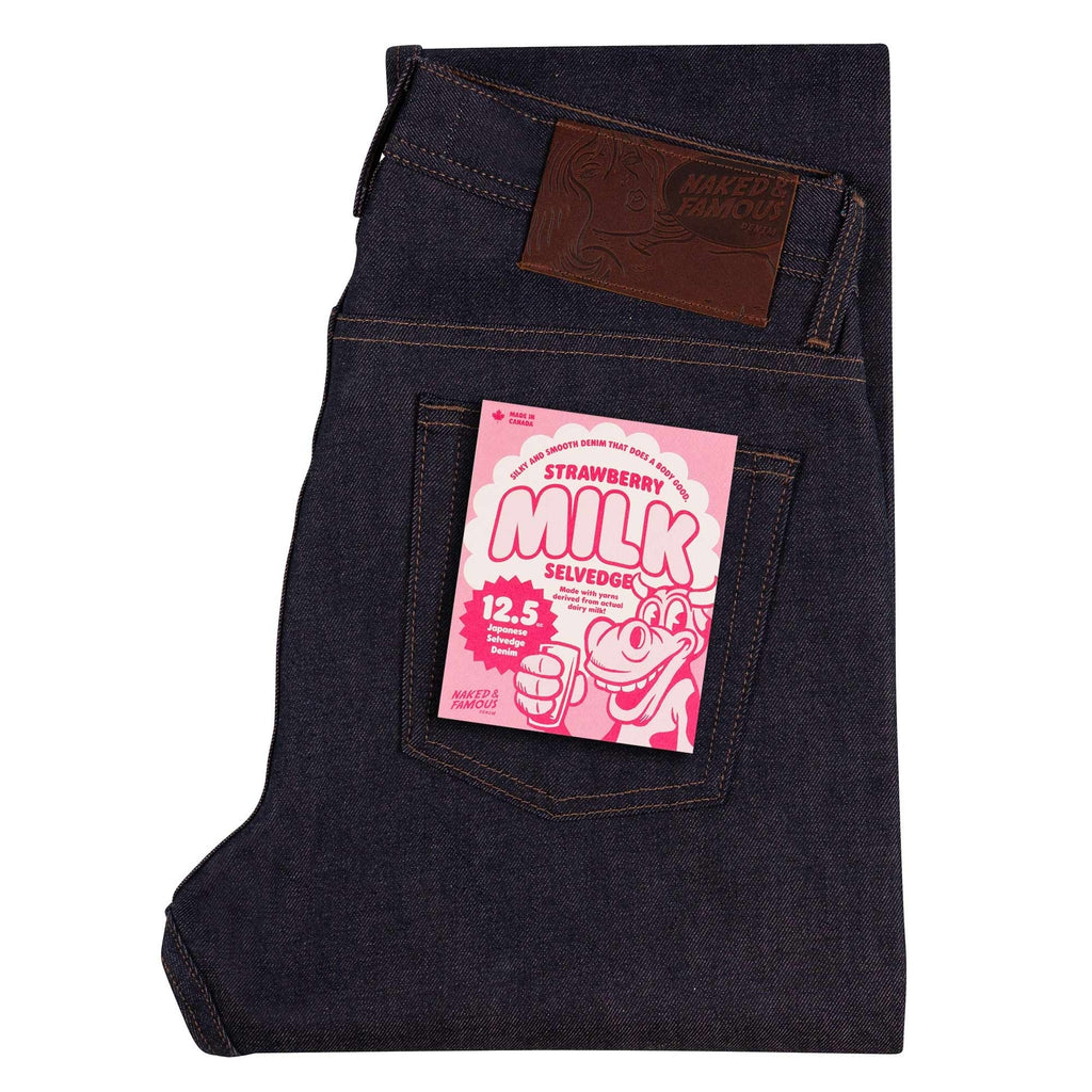 Naked and Famous Denim Weird Guy Strawberry Milk Selvedge - Indigo