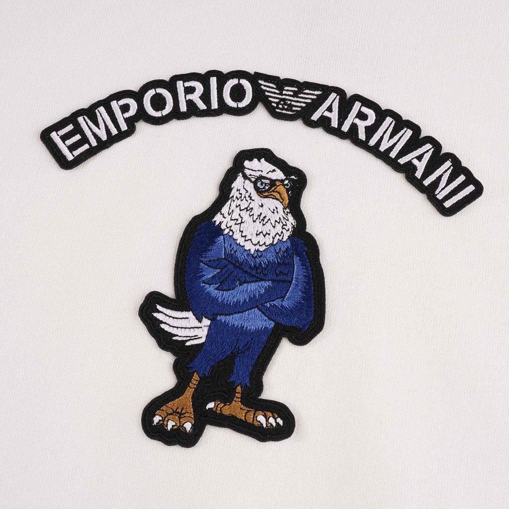 Emporio Armani Cartoon Eagle Patch Hoodie - White