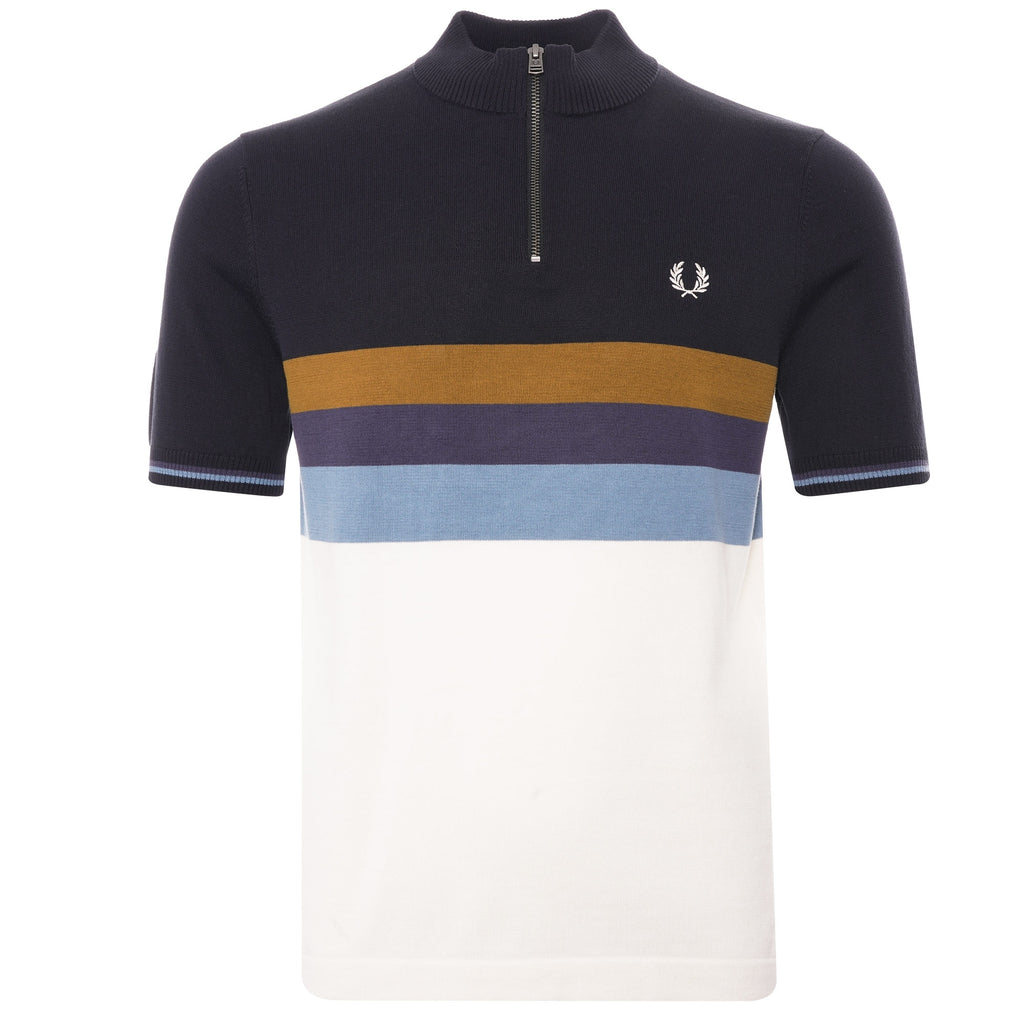 Fred Perry Funnel Neck Knitted Shirt - Ecru