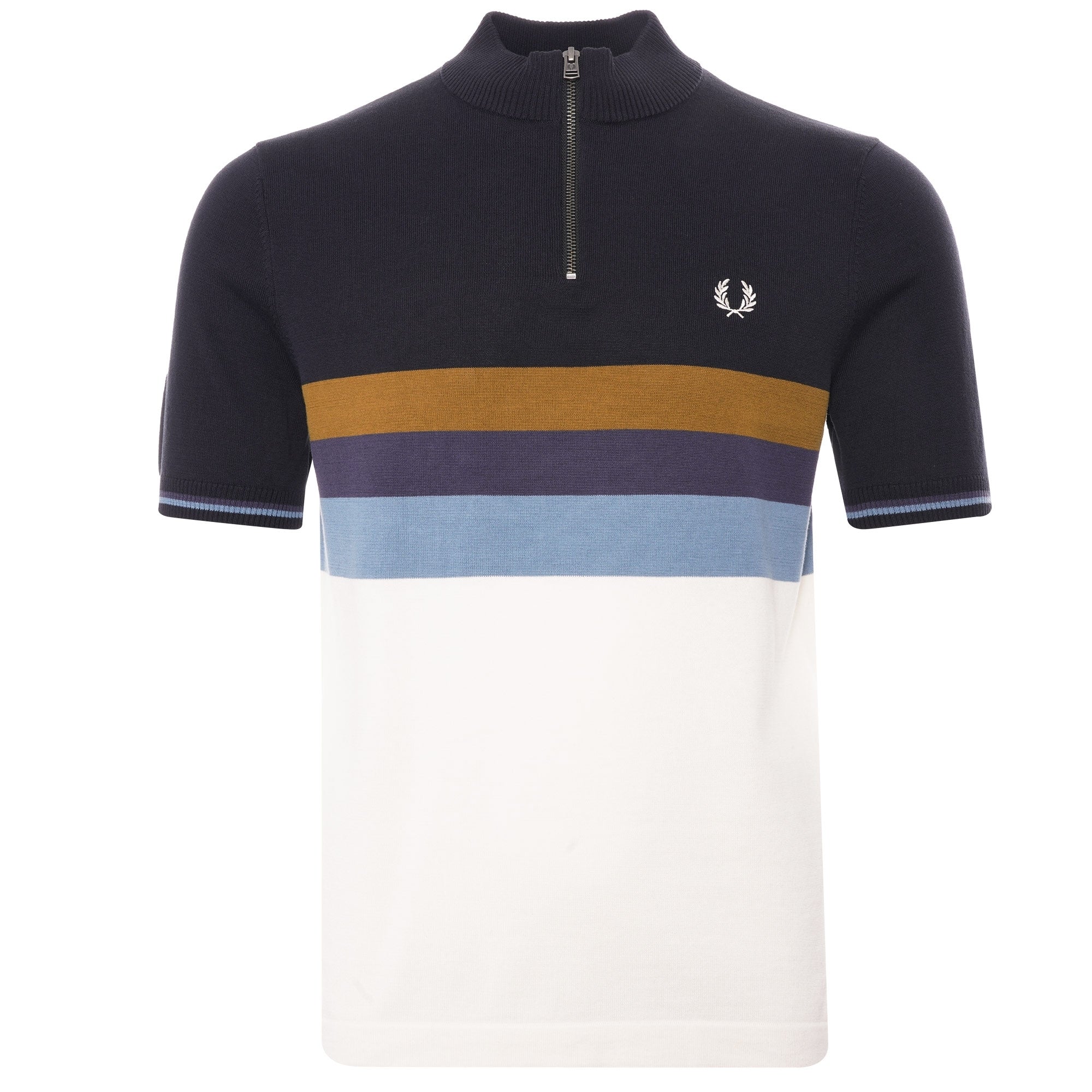 Fred Perry Funnel Neck Knitted Shirt - Ecru