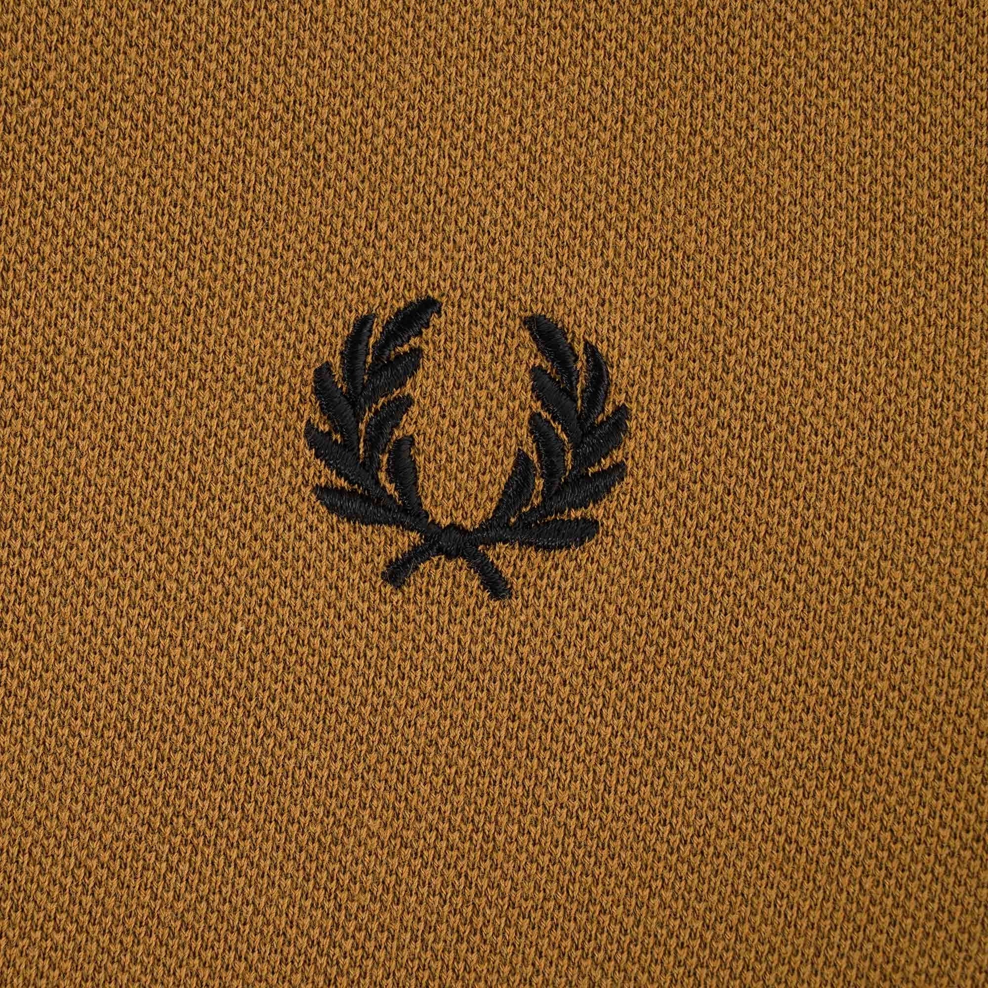 Fred Perry M3 Striped Collar Polo Shirt - Dark Caramel