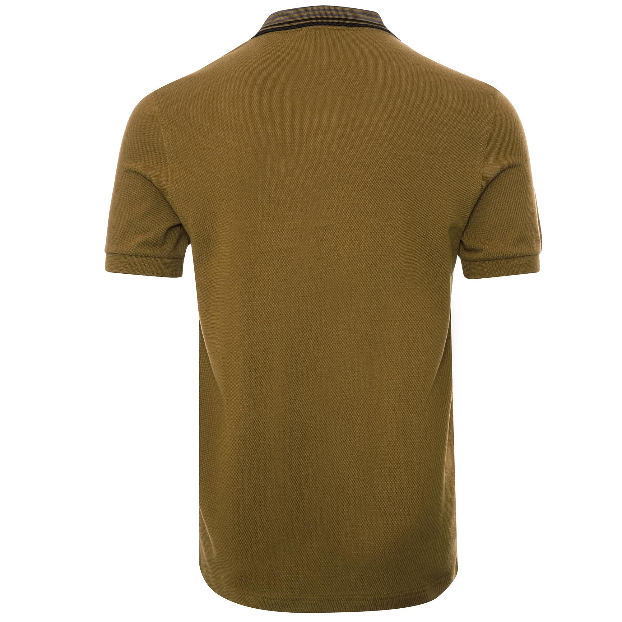 Fred Perry M3 Striped Collar Polo Shirt - Dark Caramel