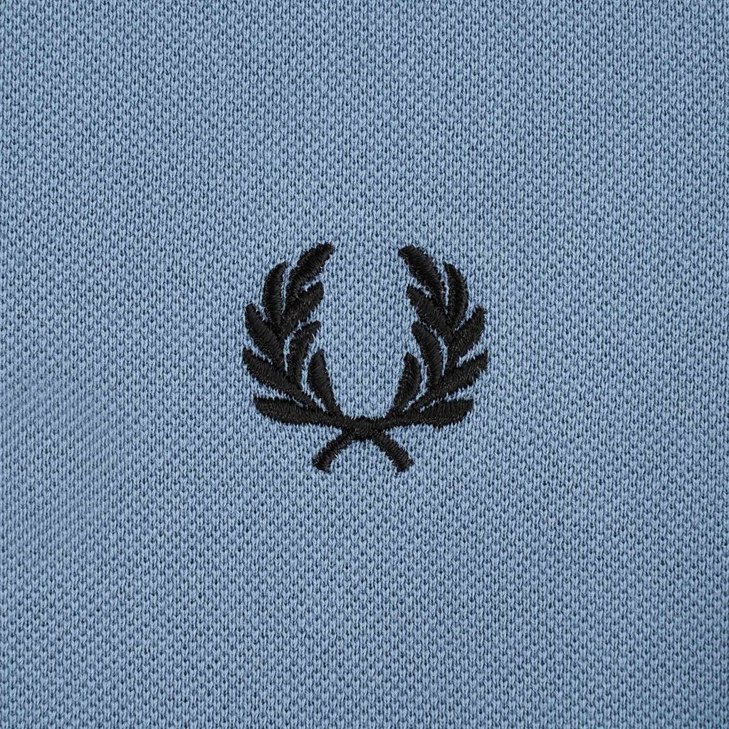 Fred Perry Striped Cuff Pique T-Shirt - Ash Blue