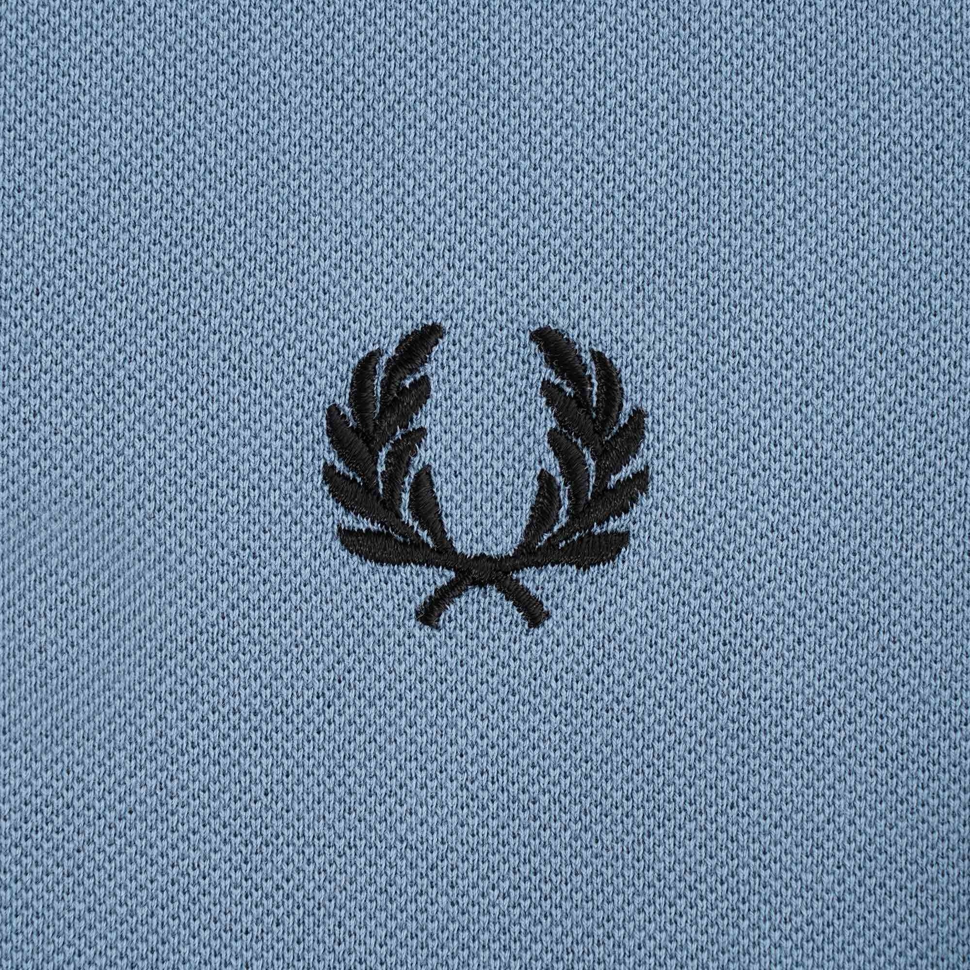 Fred Perry Striped Cuff Pique T-Shirt - Ash Blue