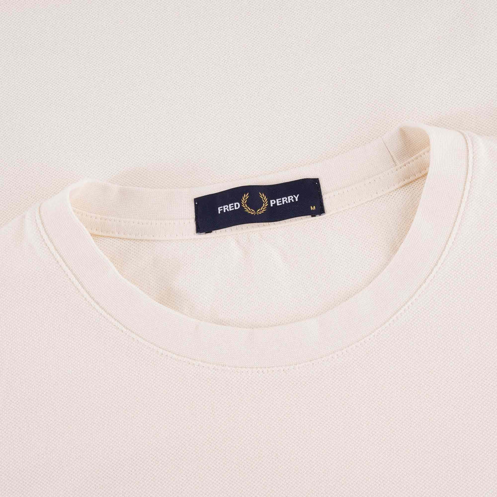 Fred Perry Striped Cuff Pique T-Shirt - Ecru
