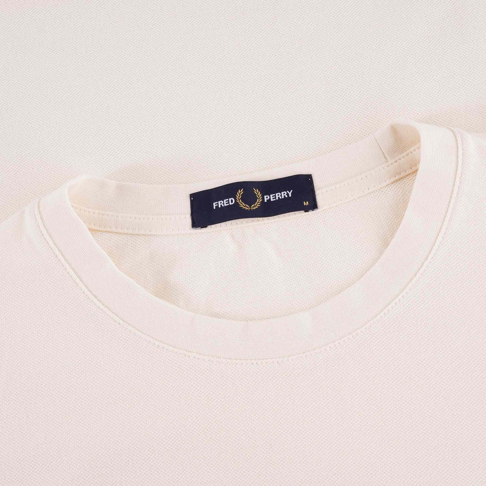 Fred Perry Striped Cuff Pique T-Shirt - Ecru