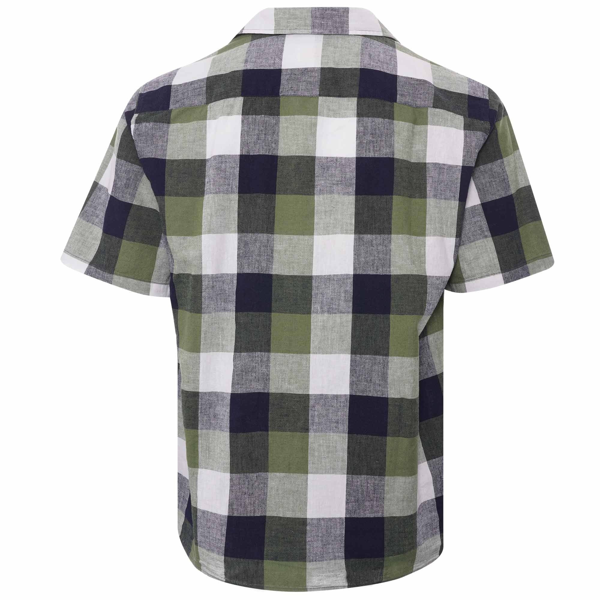 Norse Projects Carsten Cotton Linen Check - Deep Sea Green