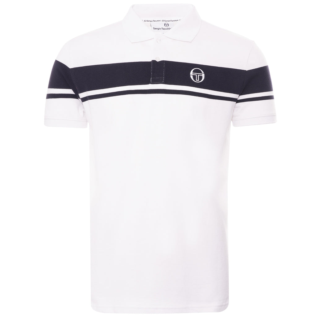 Sergio Tacchini Archivio Young Line Polo Shirt - White/Night Sky