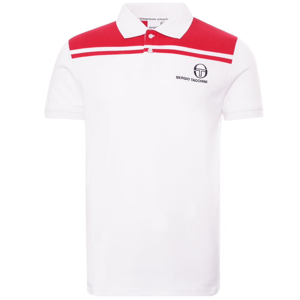 Sergio Tacchini New Young Line Polo - White/Tango Red