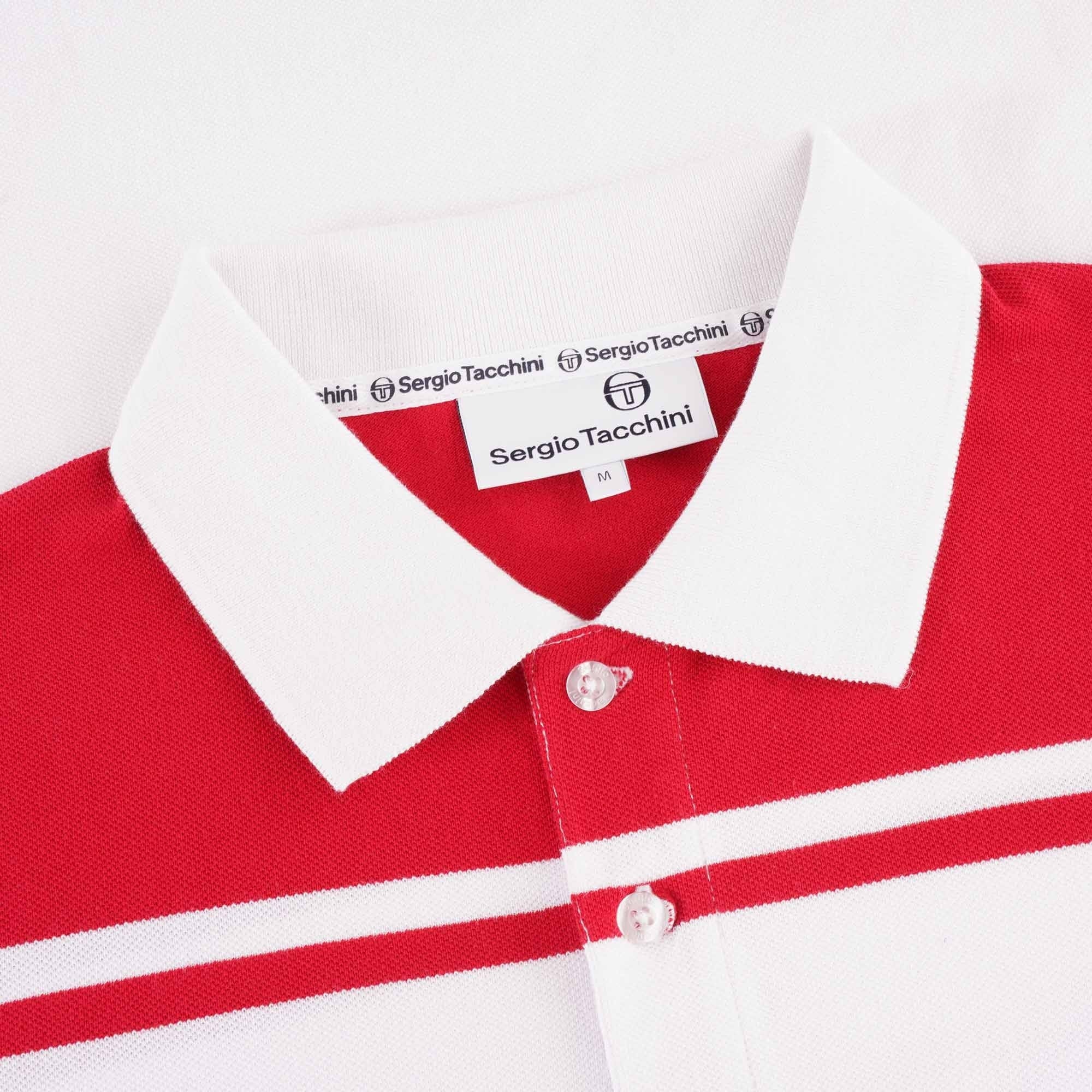 Sergio Tacchini New Young Line Polo - White/Tango Red