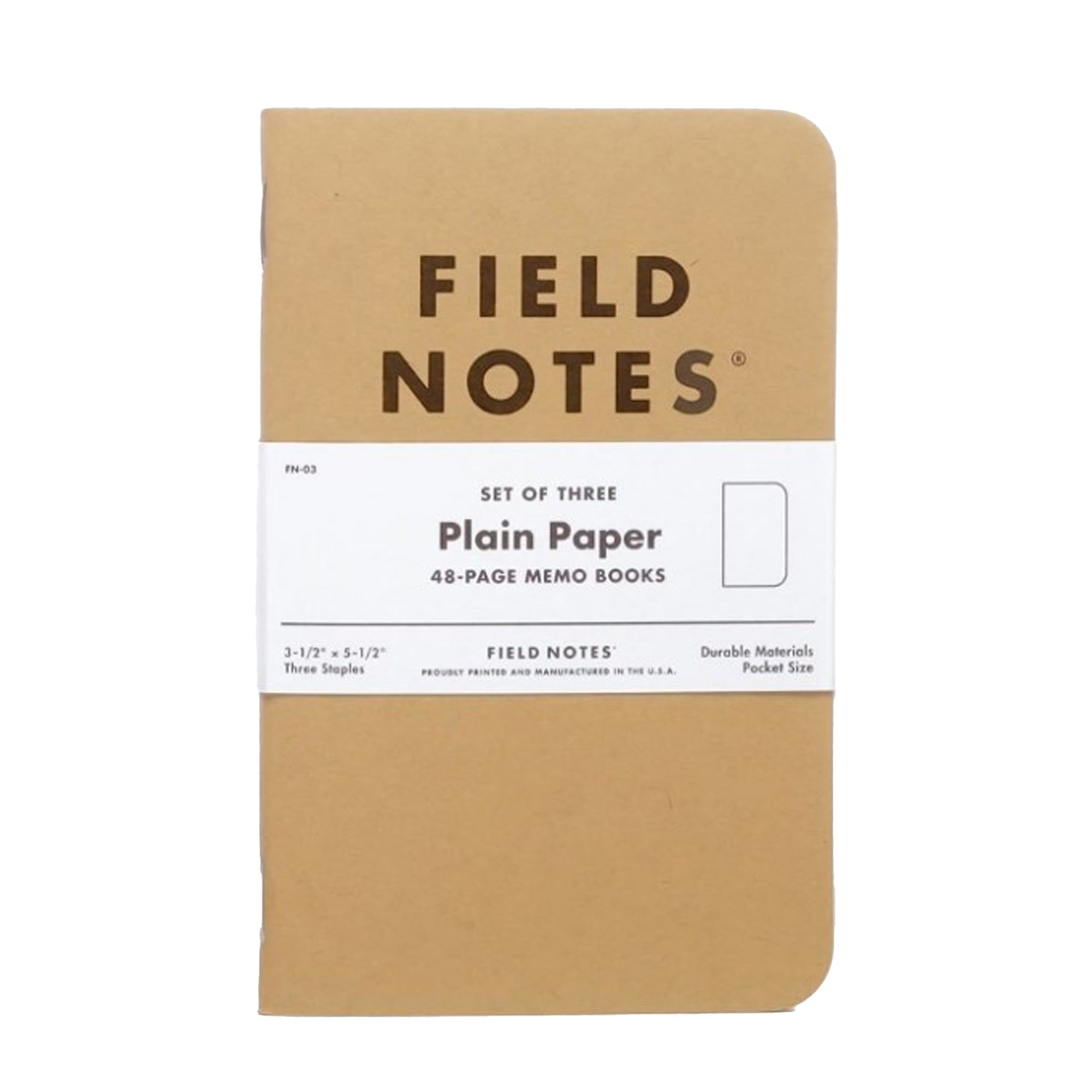 Field Notes 3 Pack original Kraft - Plain - FNPLN-PLAIN PAPER 3PK ...