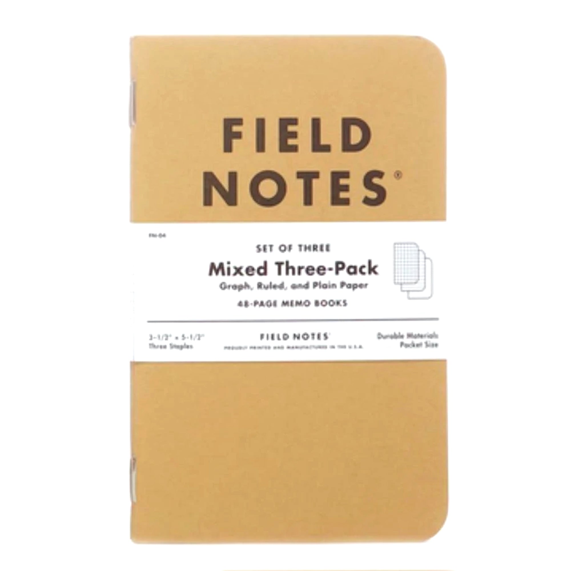 Field Notes 3 Pack original Kraft - Mixed - FN-04 KRAFT 3PK MIX ...