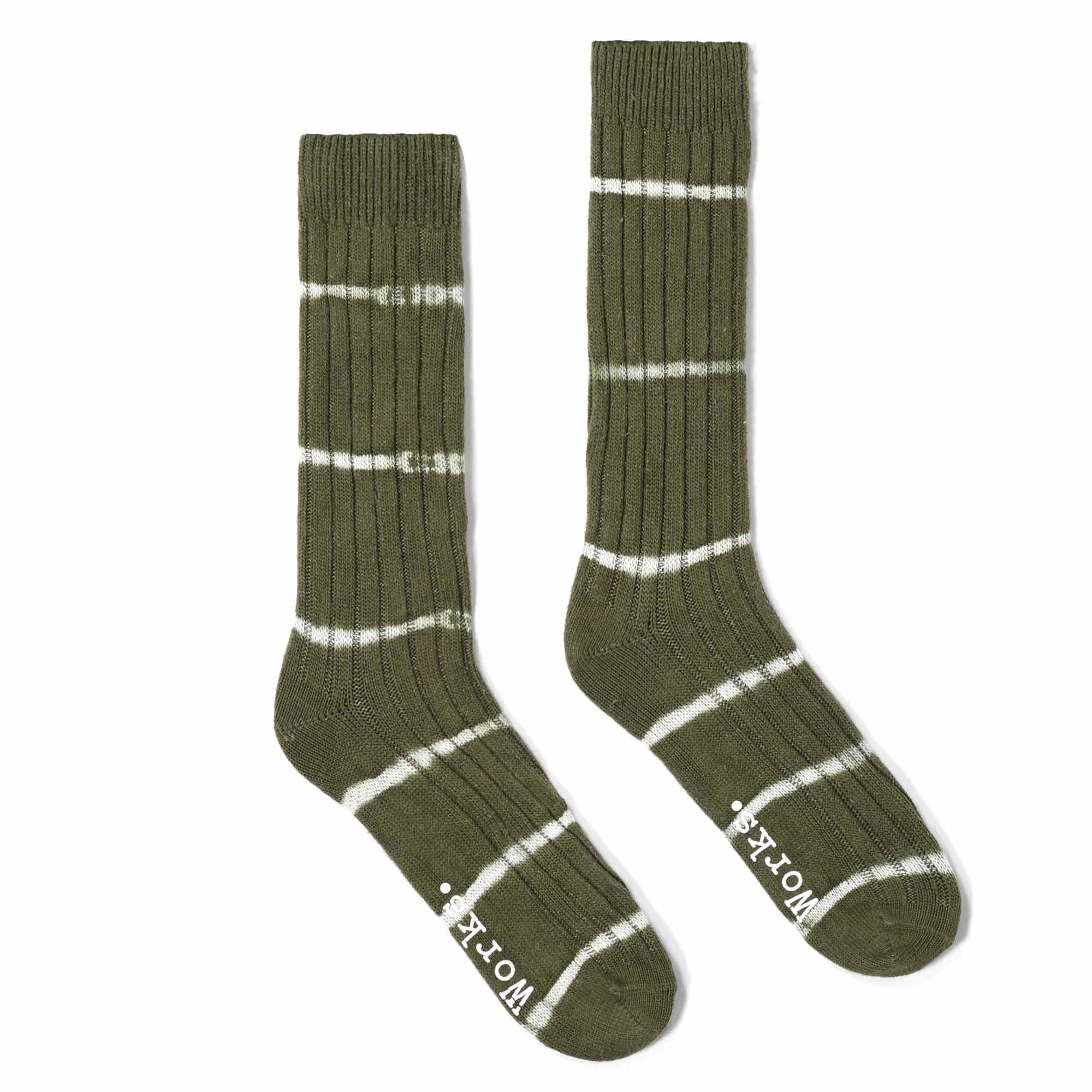 Universal Works Tie Dye Socks - Olive