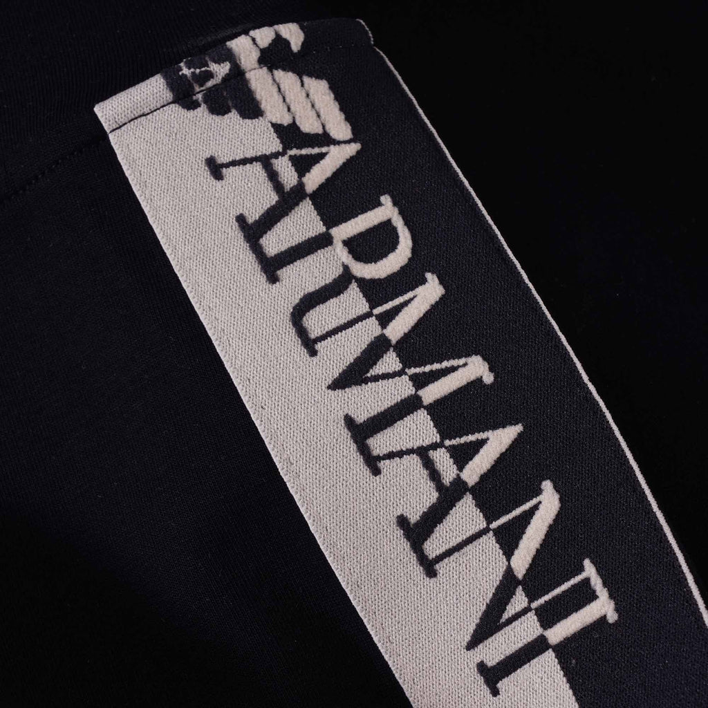 Emporio Armani Jacquard Logo Stripe Joggers - Navy