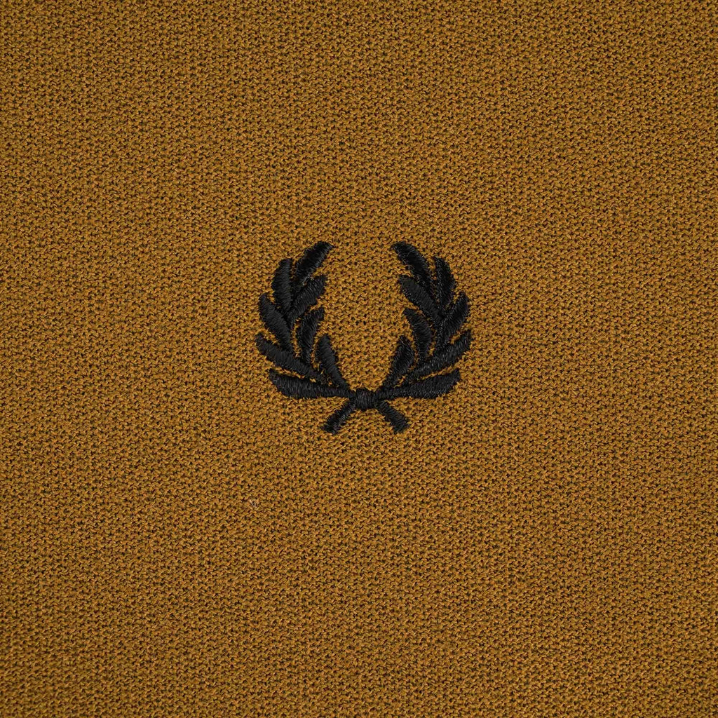 Fred Perry M3 Funnel Neck Polo Shirt - Dark Caramel