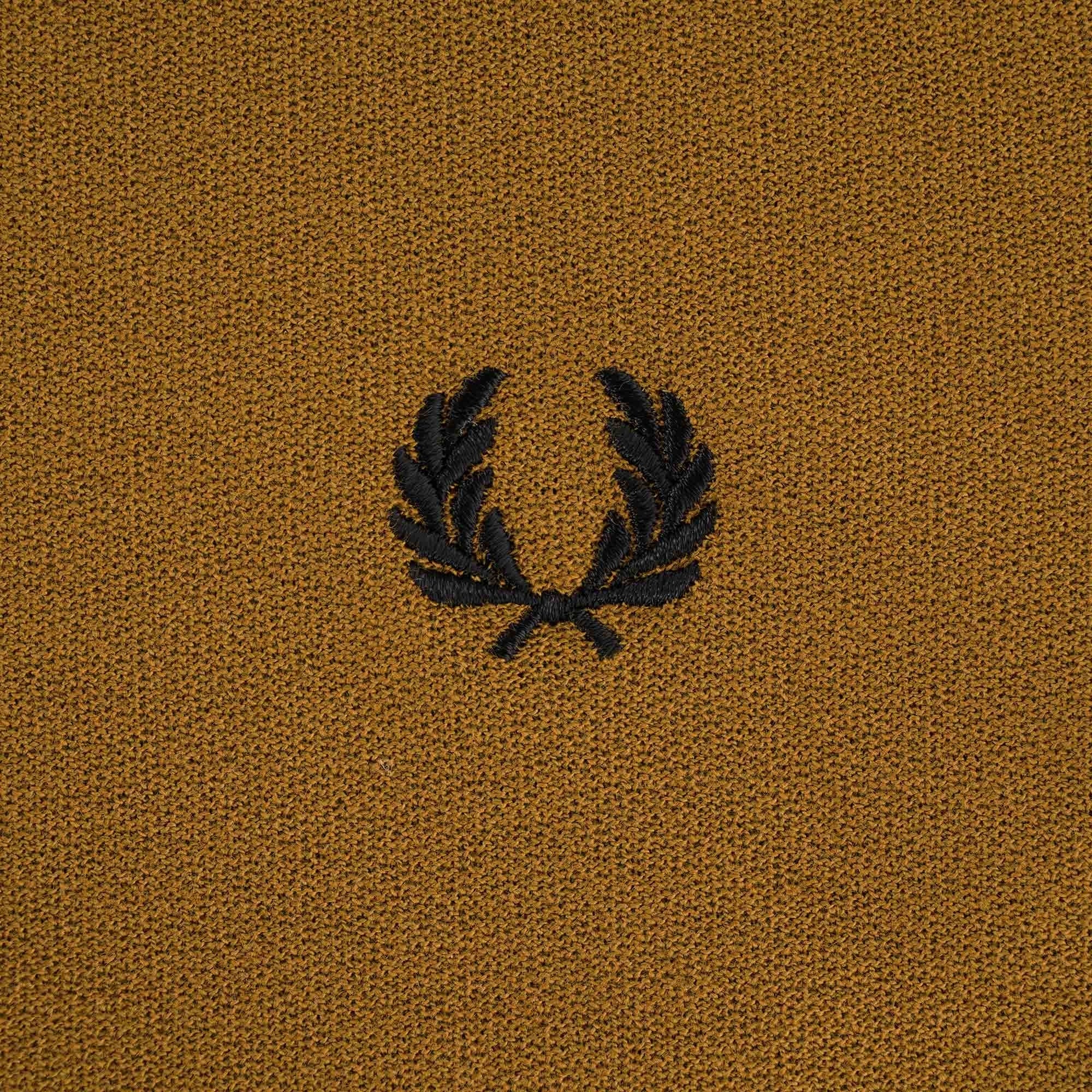 Fred Perry M3 Funnel Neck Polo Shirt - Dark Caramel