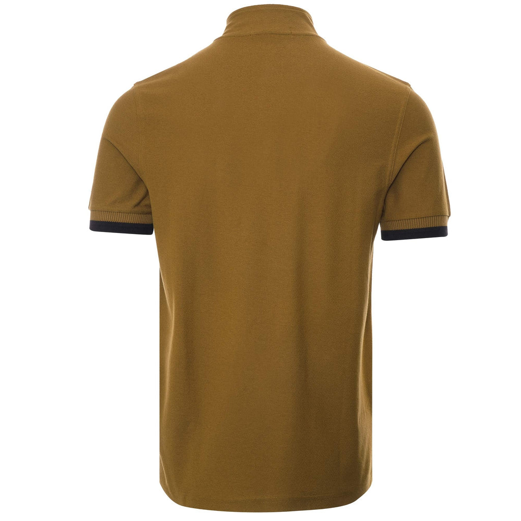 Fred Perry M3 Funnel Neck Polo Shirt - Dark Caramel