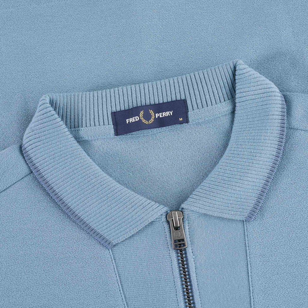 Fred Perry M3 Ribbed Neck Polo Shirt - Ash Blue