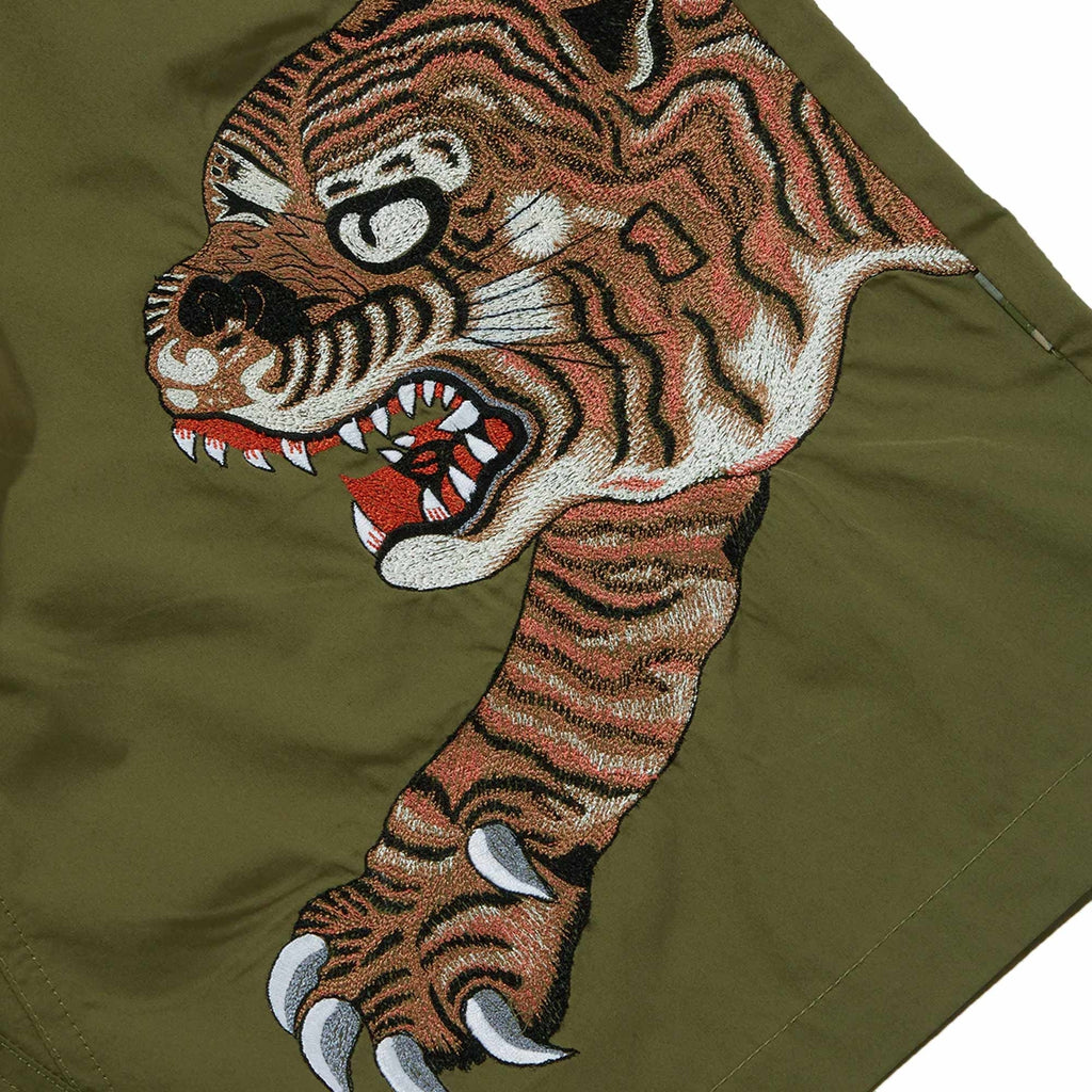 Maharishi Dragon & Tiger Trackshorts - Olive