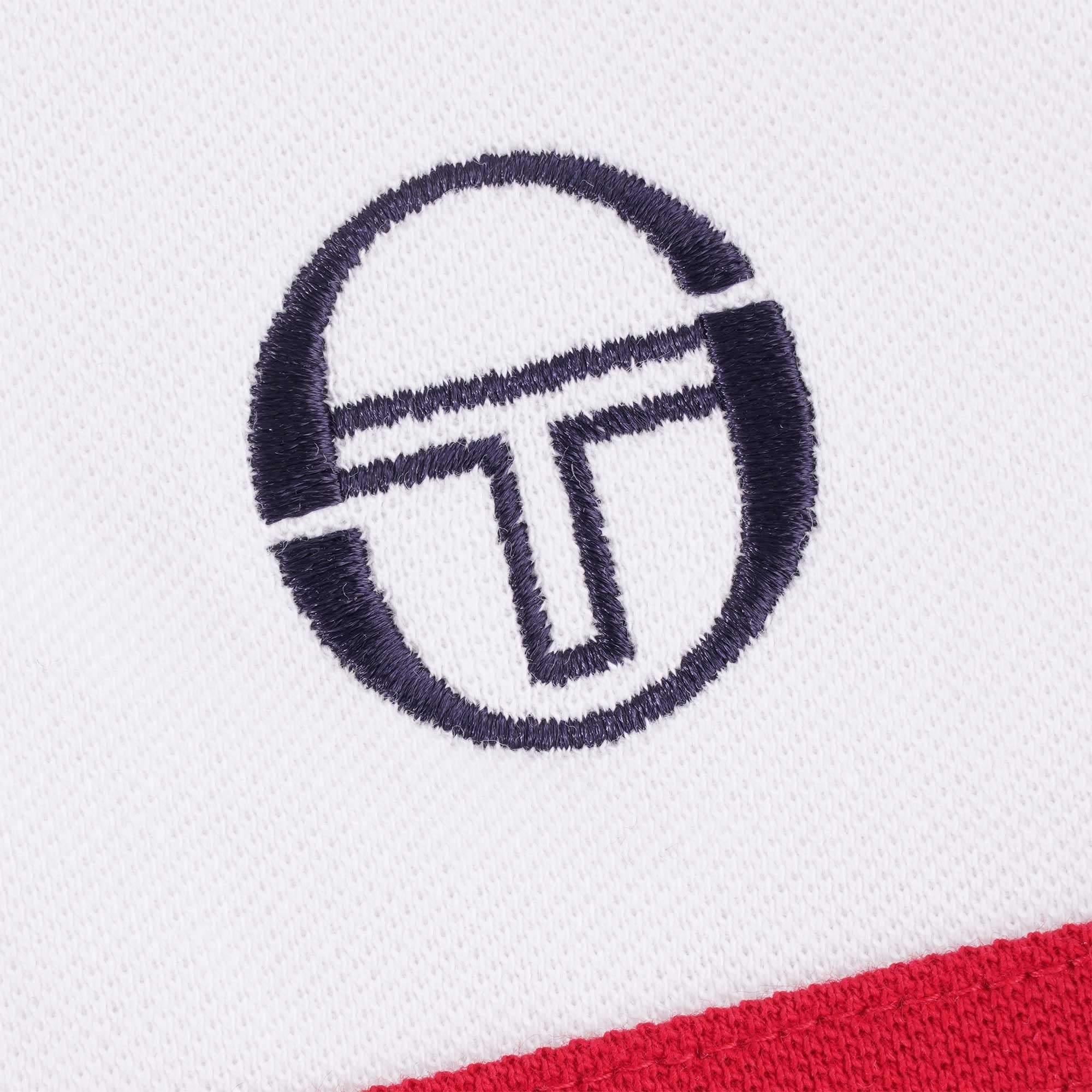 Sergio Tacchini Supermac Polo Shirt - White/Tango Red