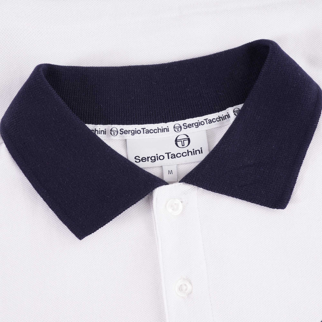Sergio Tacchini Supermac Polo Shirt - White/Tango Red