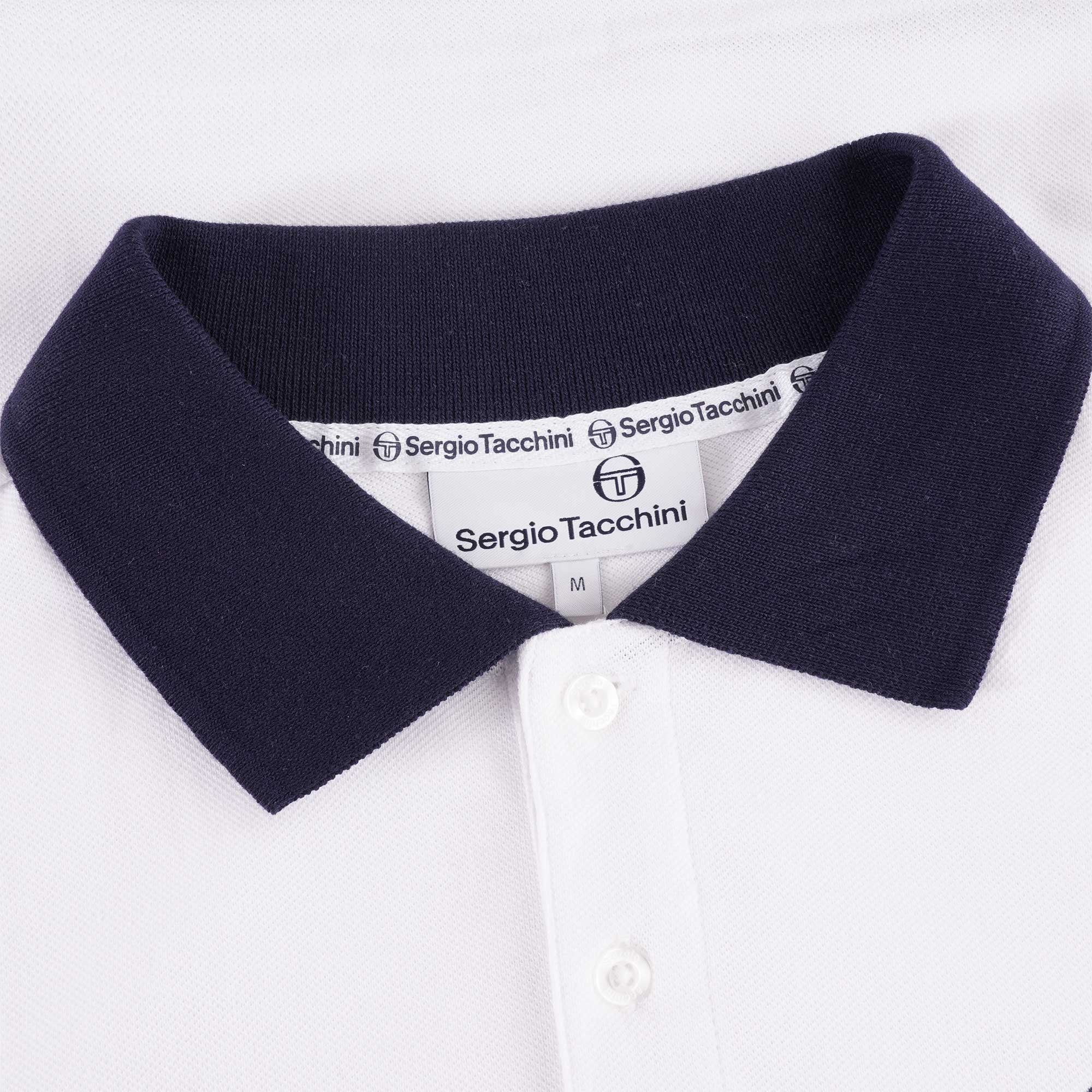 Sergio Tacchini Supermac Polo Shirt - White/Tango Red