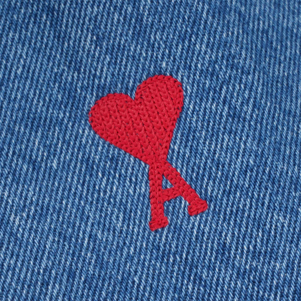 AMI Denim Buttoned De Coeur Jacket - Bleached Blue