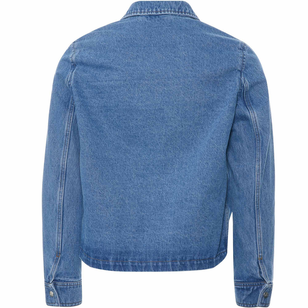 AMI Denim Buttoned De Coeur Jacket - Bleached Blue