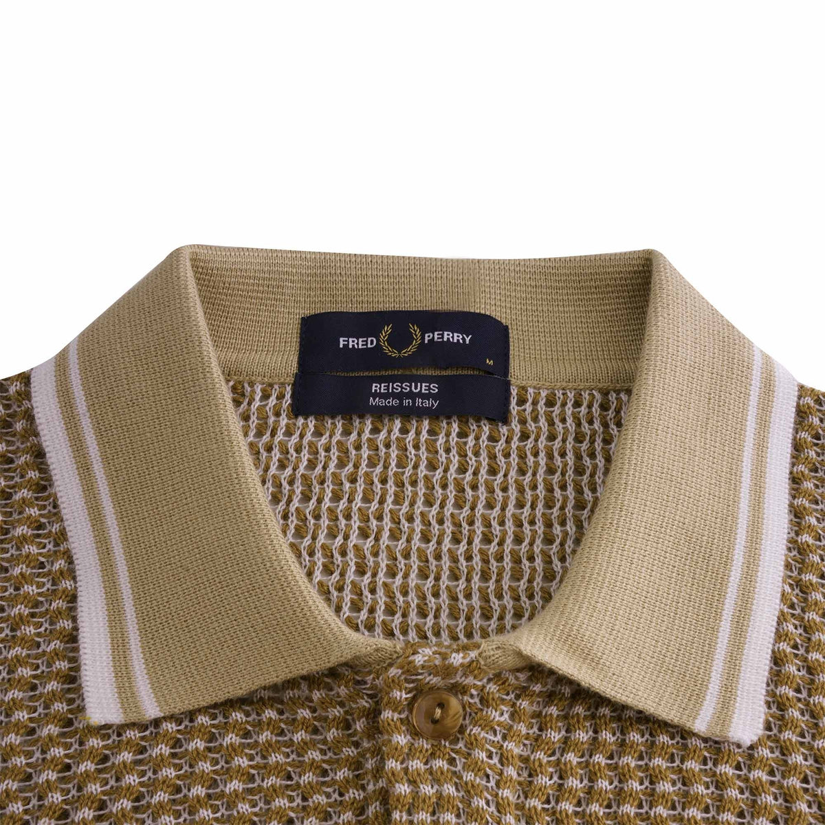 Fred Perry Reissues K3 Two Colour Knitted Shirt - Ecru – Stuarts 