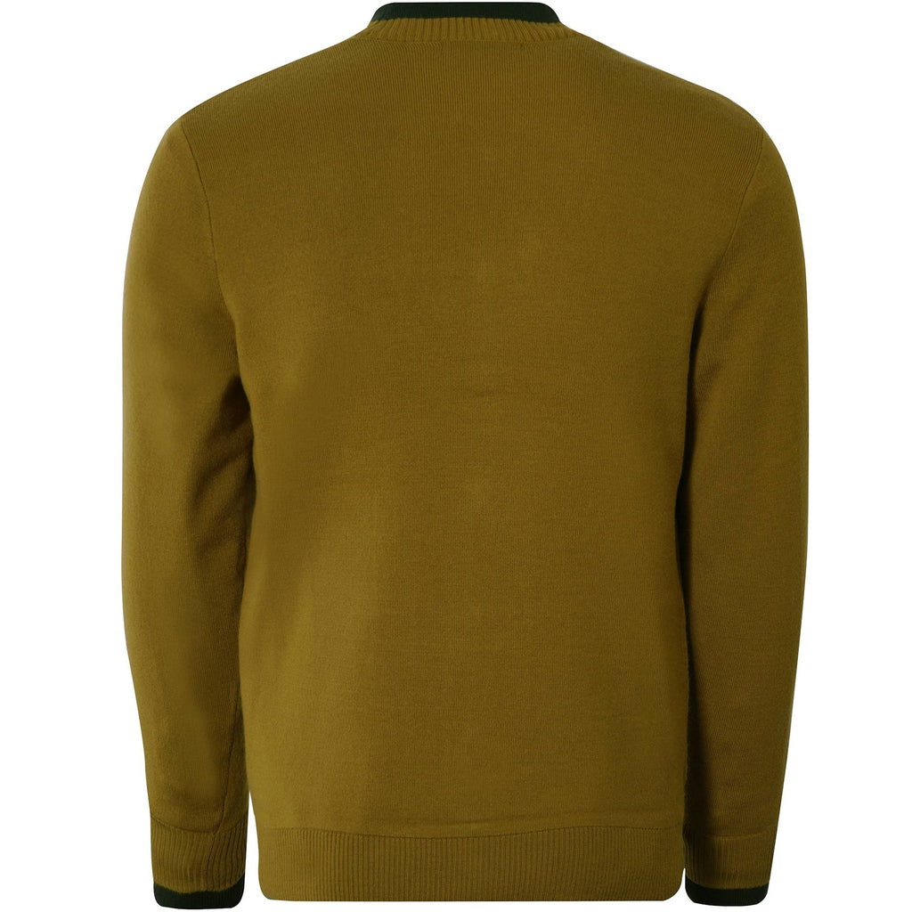 Fred Perry Double Placket Cardigan - Dark Caramel