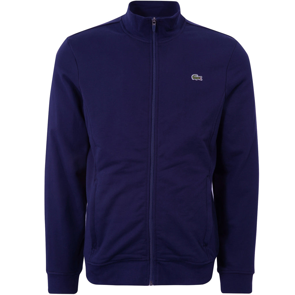 Lacoste Cotton Blend Fleece Zip Sweatshirt - Blue Marine