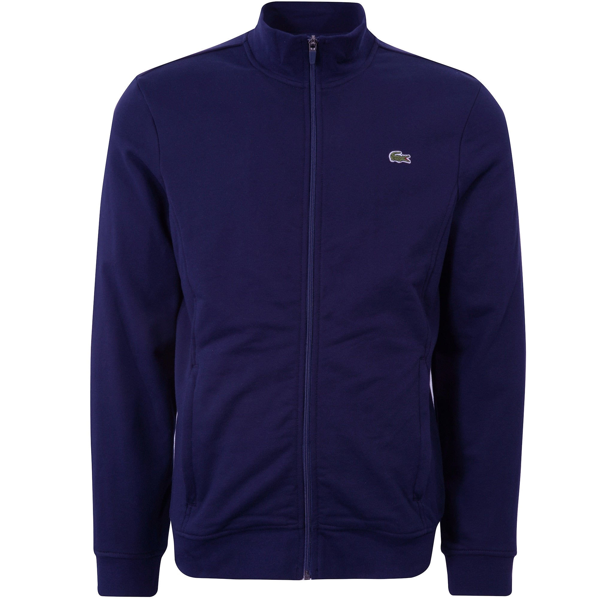 Lacoste Cotton Blend Fleece Zip Sweatshirt - Blue Marine