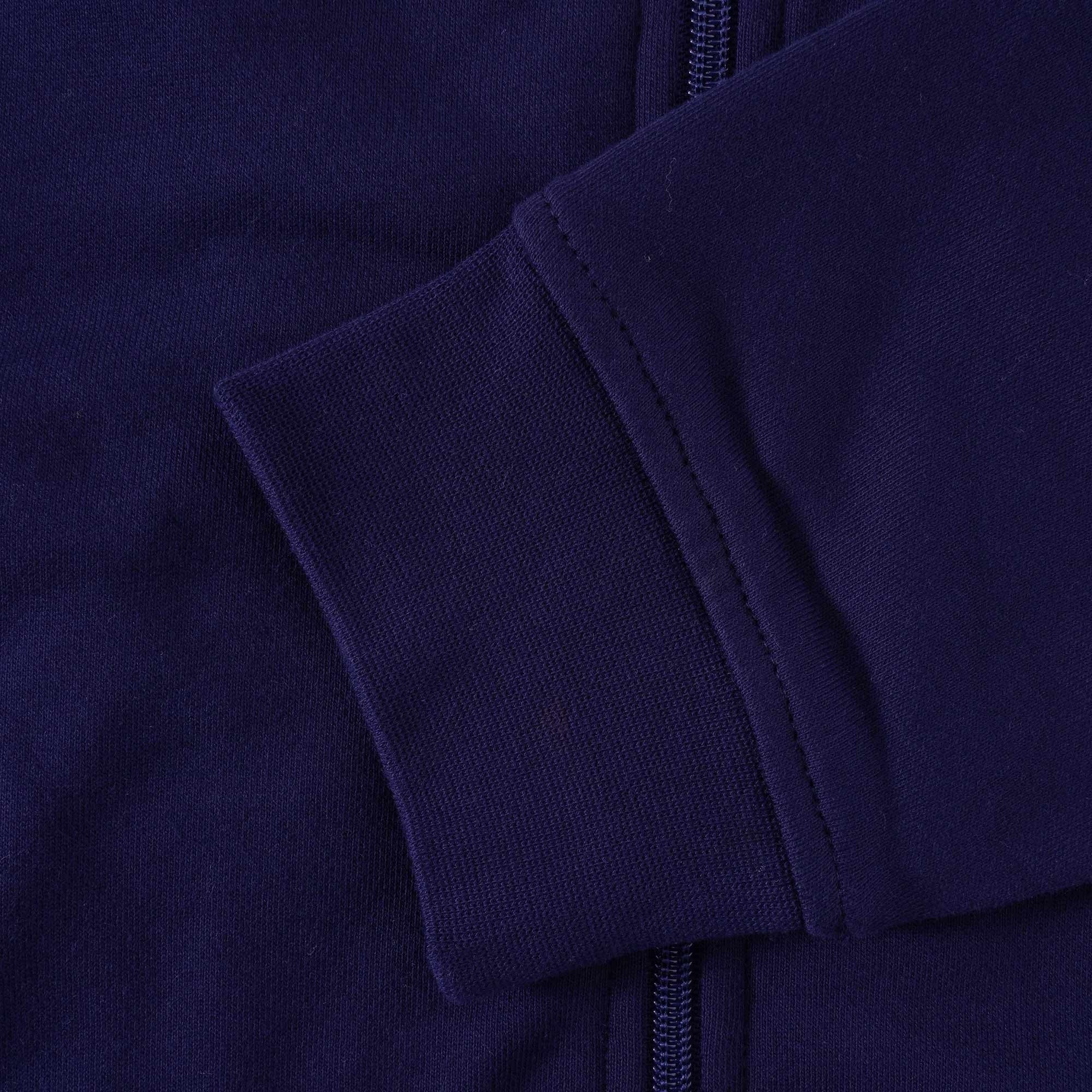 Lacoste Cotton Blend Fleece Zip Sweatshirt - Blue Marine