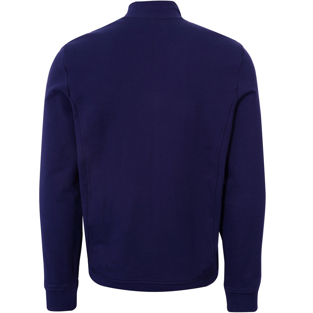 Lacoste Cotton Blend Fleece Zip Sweatshirt - Blue Marine