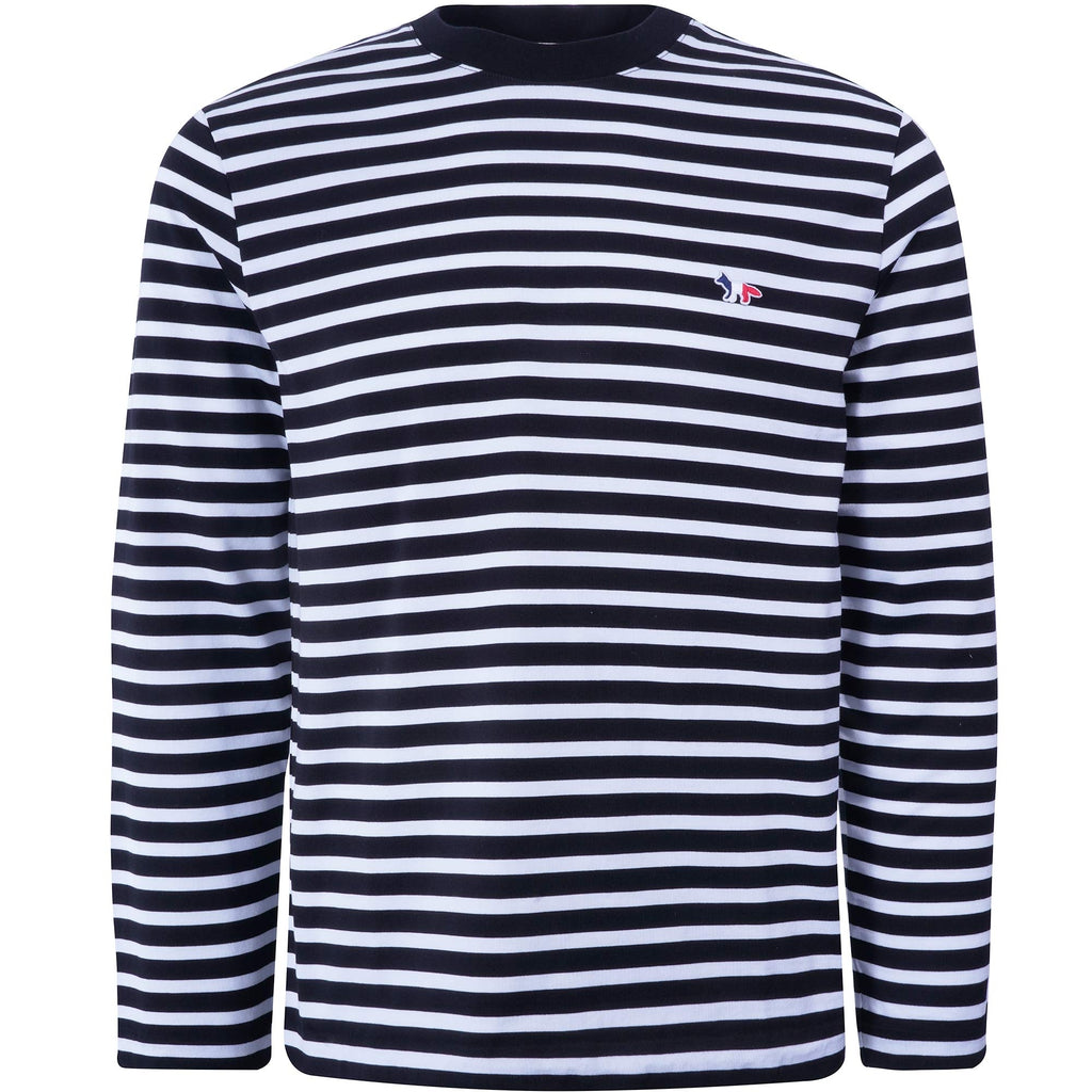 Maison Kitsune Tricolour Fox Patch Classic Marin T-Shirt - Black/White