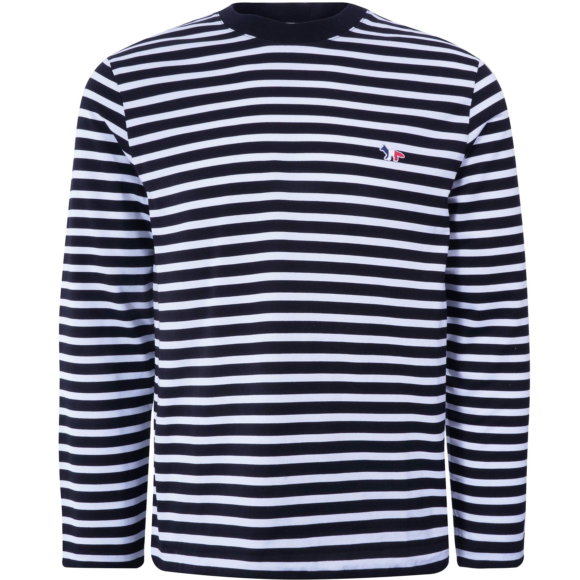 Maison Kitsune Tricolour Fox Patch Classic Marin T-Shirt - Black/White
