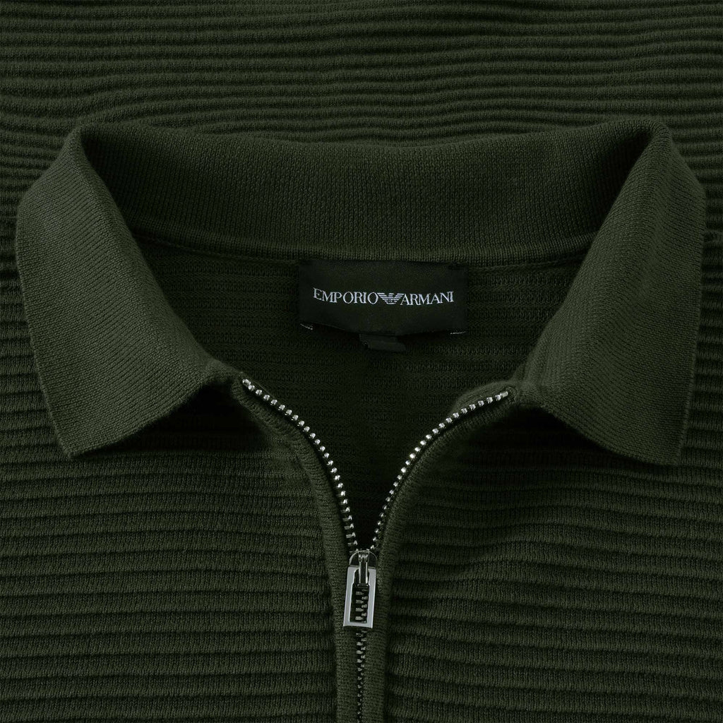 Emporio Armani Knitted Polo Shirt - Verde