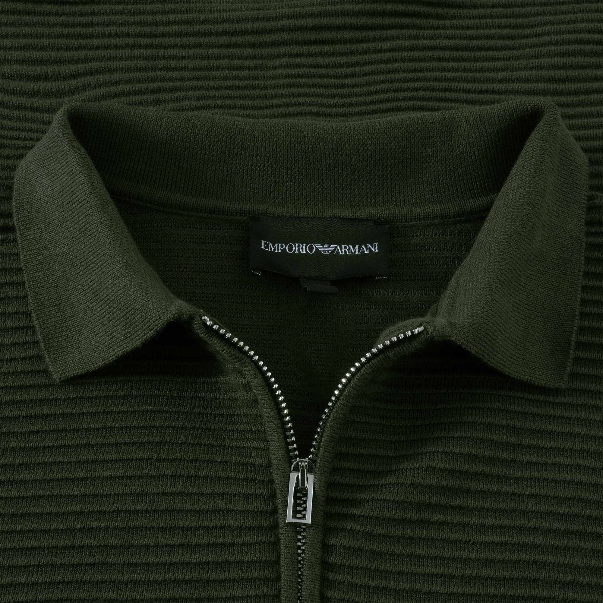 Emporio Armani Knitted Polo Shirt - Verde