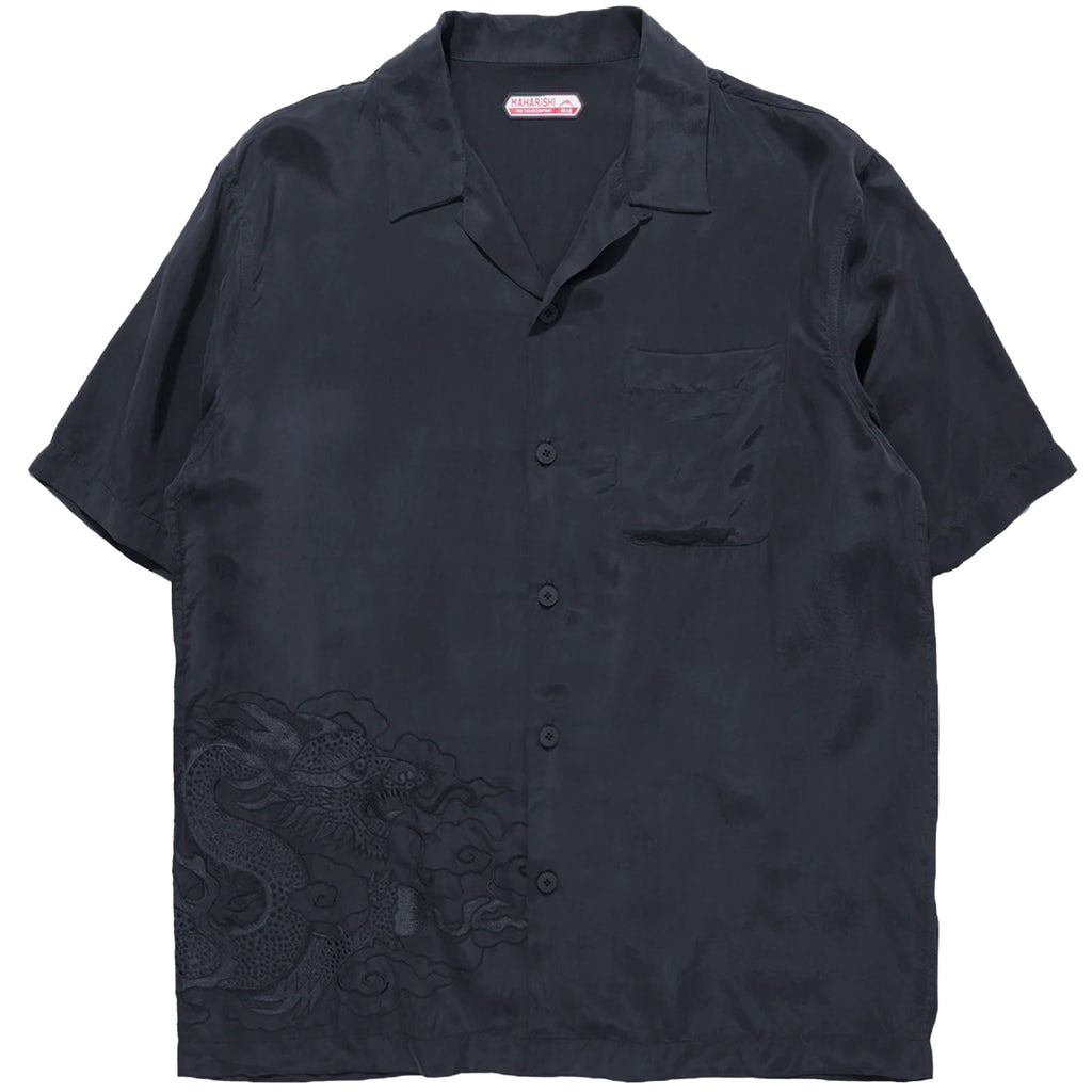Maharishi Tibetan Dragon Camp Shirt - Black