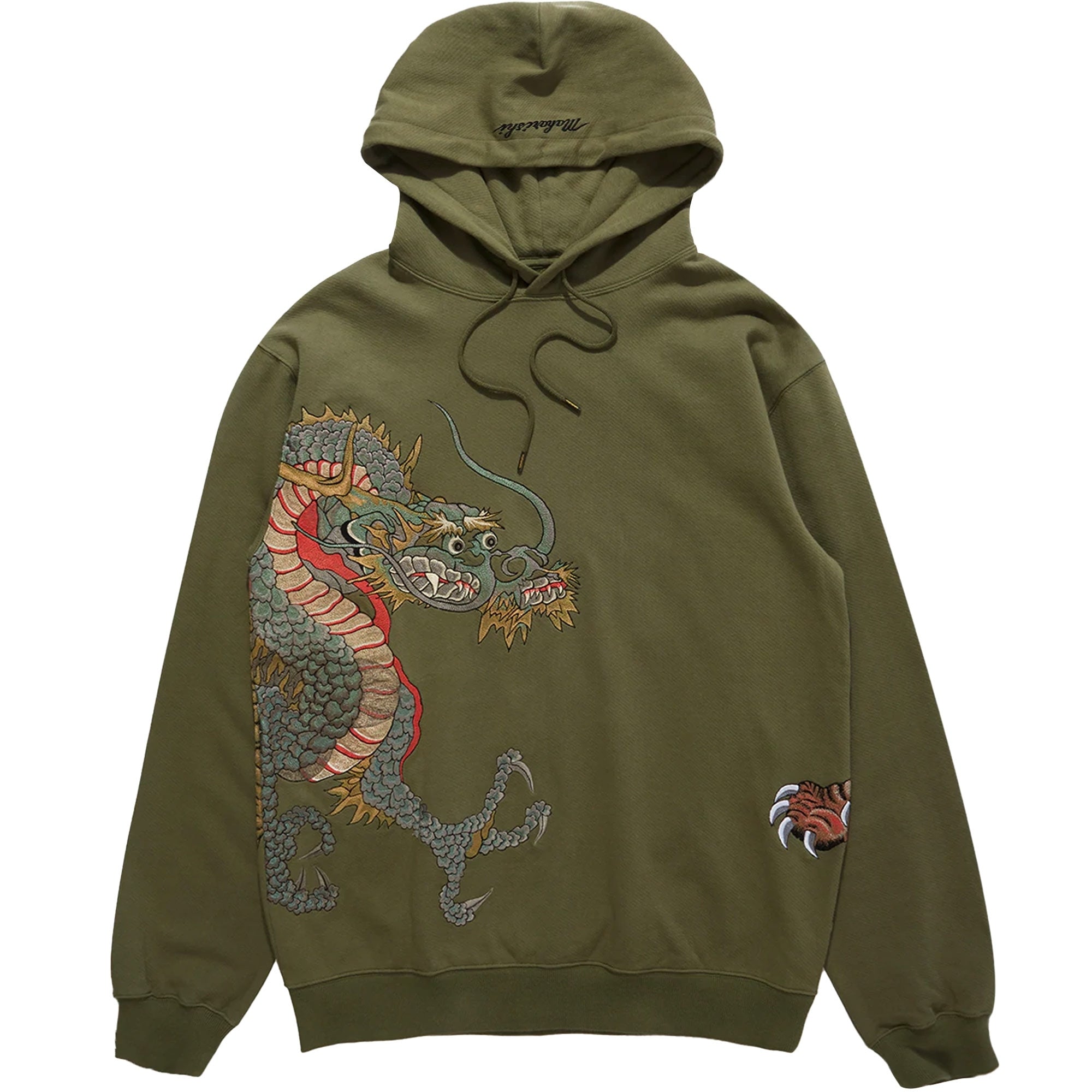 y*k様 maharishI ドラゴン刺繍 ミリタリー リメイク リサイクル　2 Maharishi Dragon & Tigers Hooded Sweat - Olive – Stuarts London