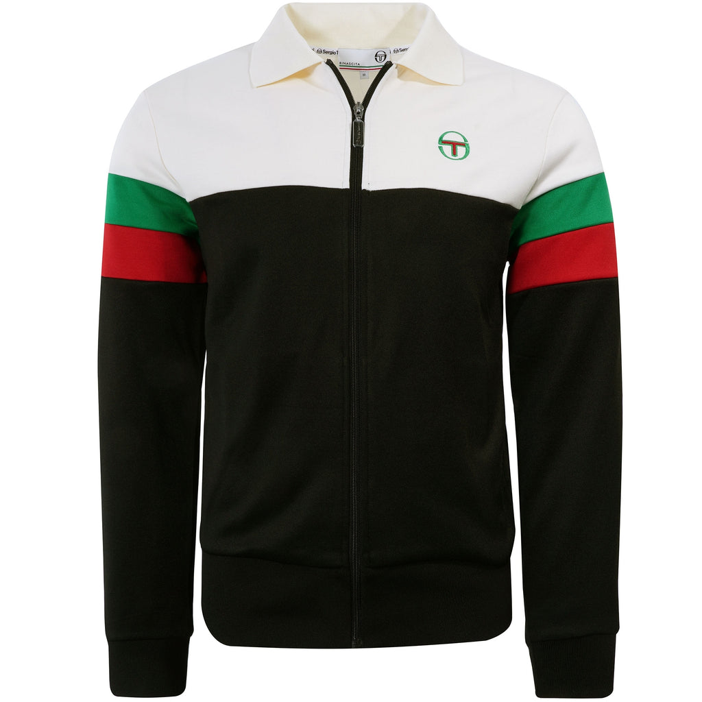 Sergio Tacchini Tomme Track Top - Black/Gardenia
