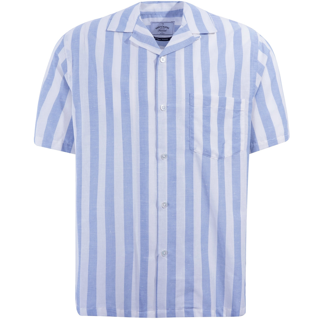 Portuguese Flannel Bayon Donegal Shirt - Blue/White