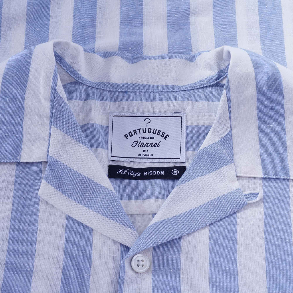 Portuguese Flannel Bayon Donegal Shirt - Blue/White