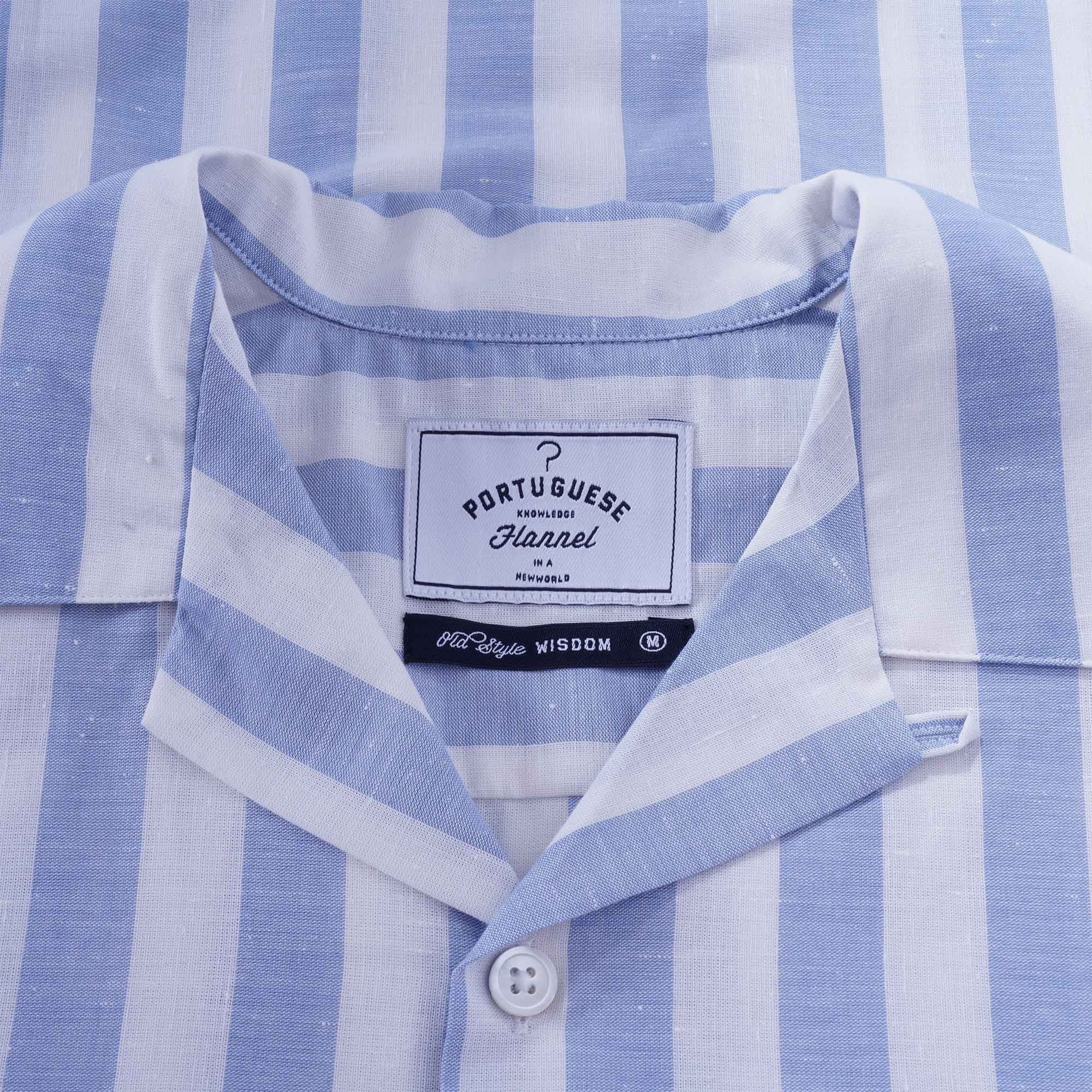 Portuguese Flannel Bayon Donegal Shirt - Blue/White