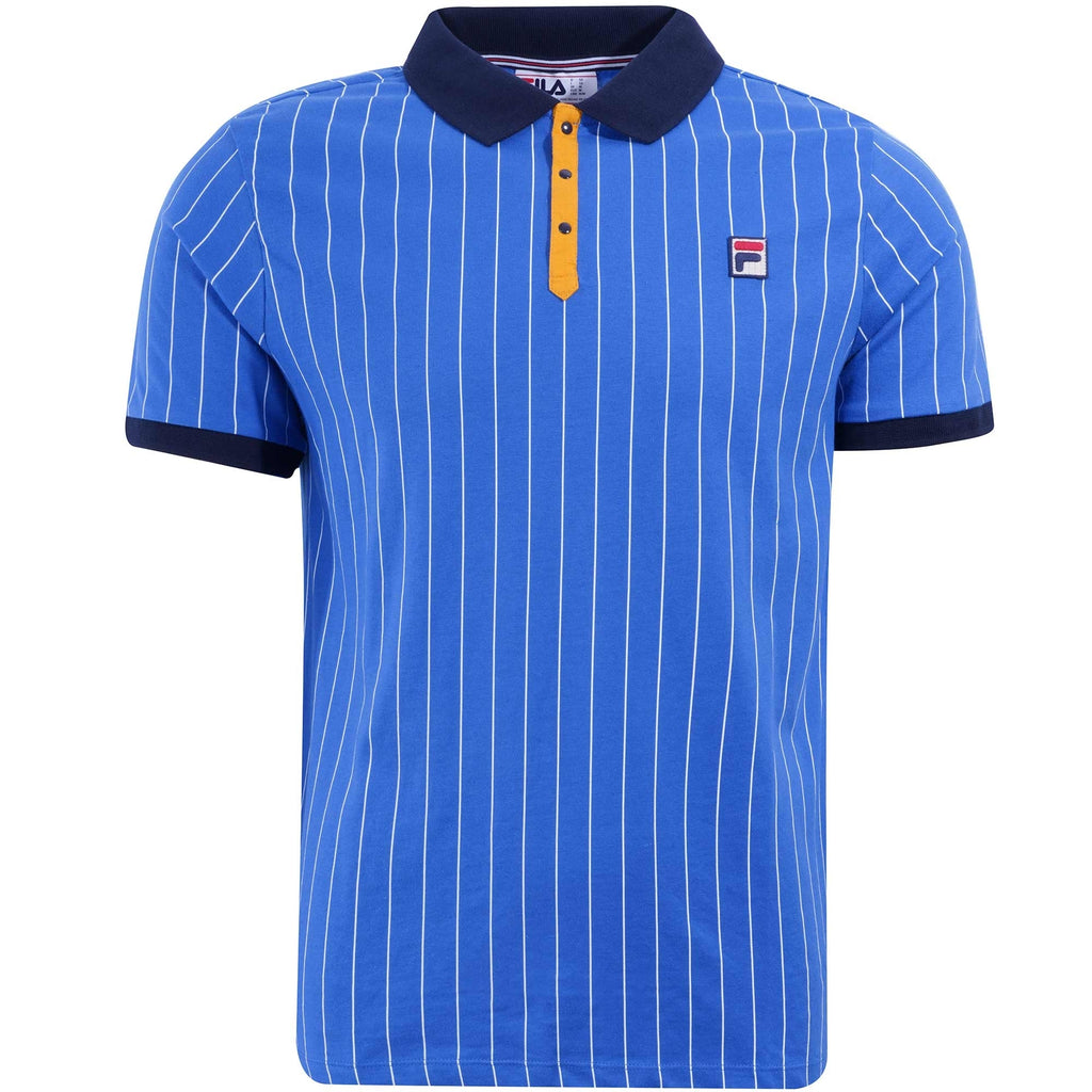 Fila Vintage BB1 Classic Vintage Striped Polo - Strong Blue