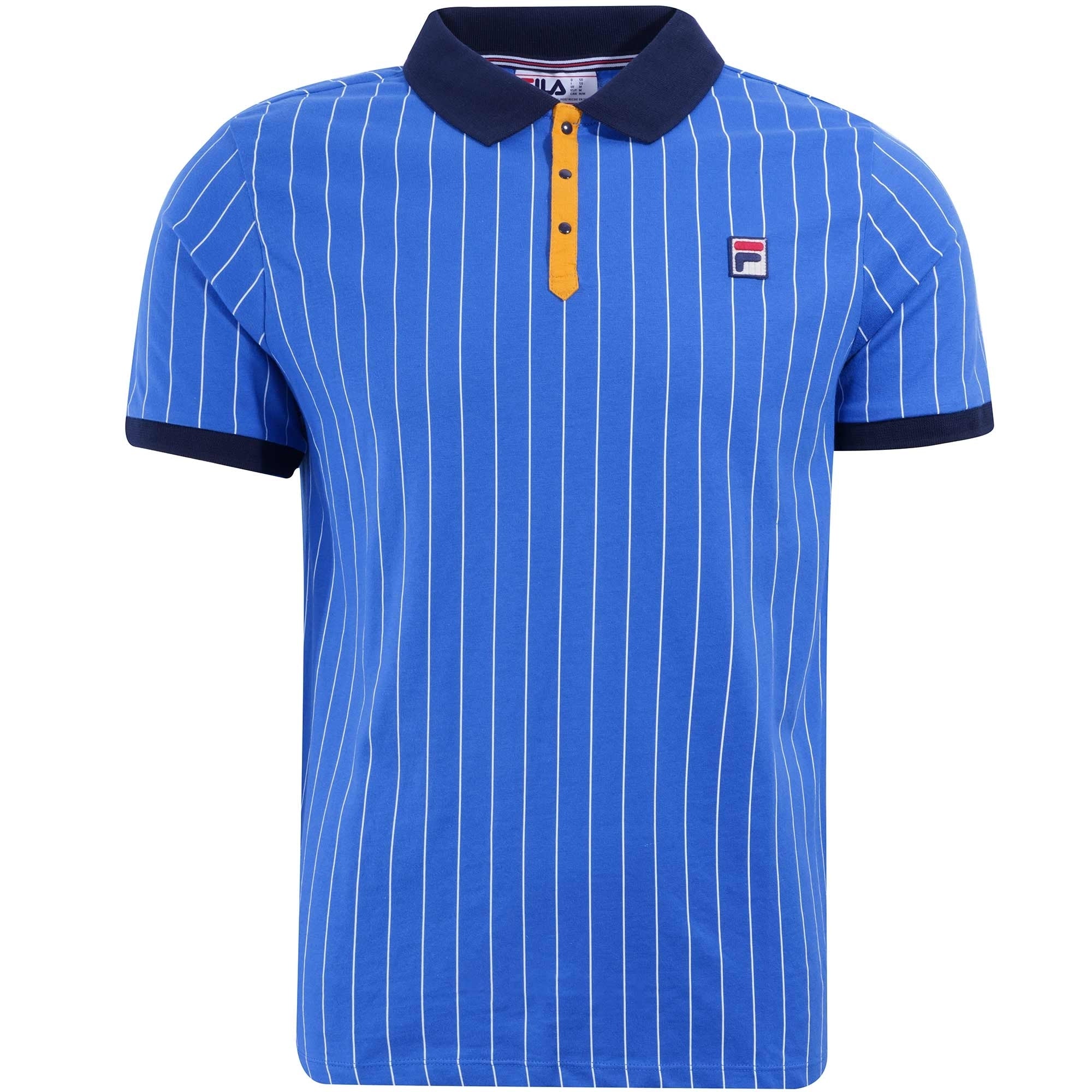 Fila Vintage BB1 Classic Vintage Striped Polo - Strong Blue