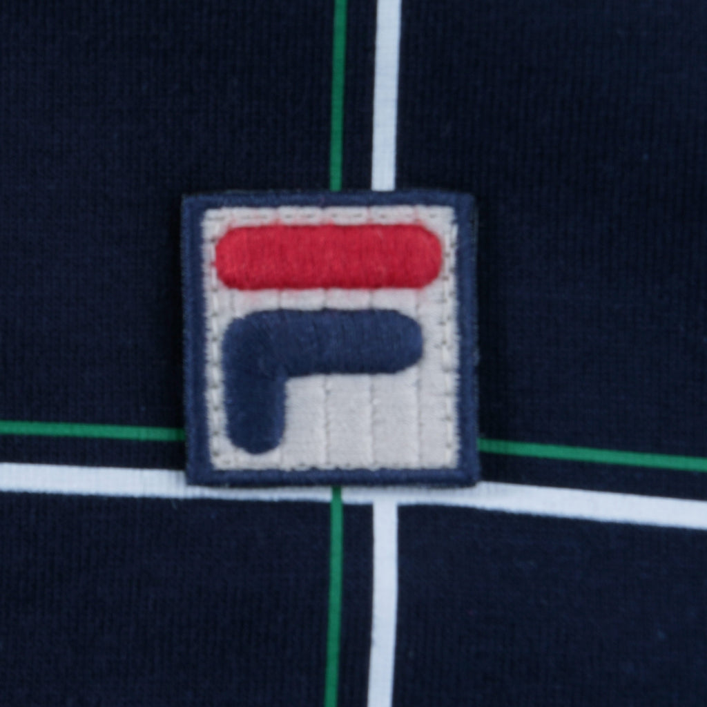 Fila Vintage Spin Check Print Polo Shirt - Peacoat