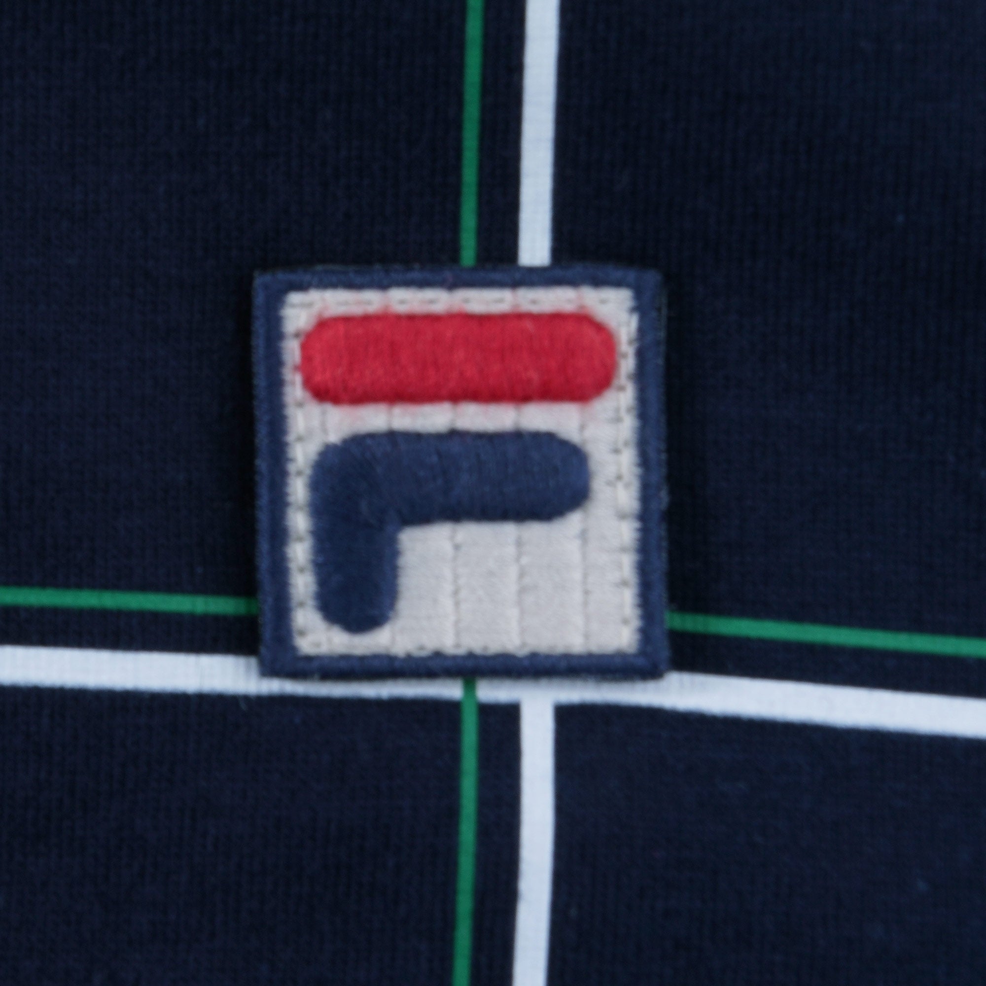 Fila Vintage Spin Check Print Polo Shirt - Peacoat